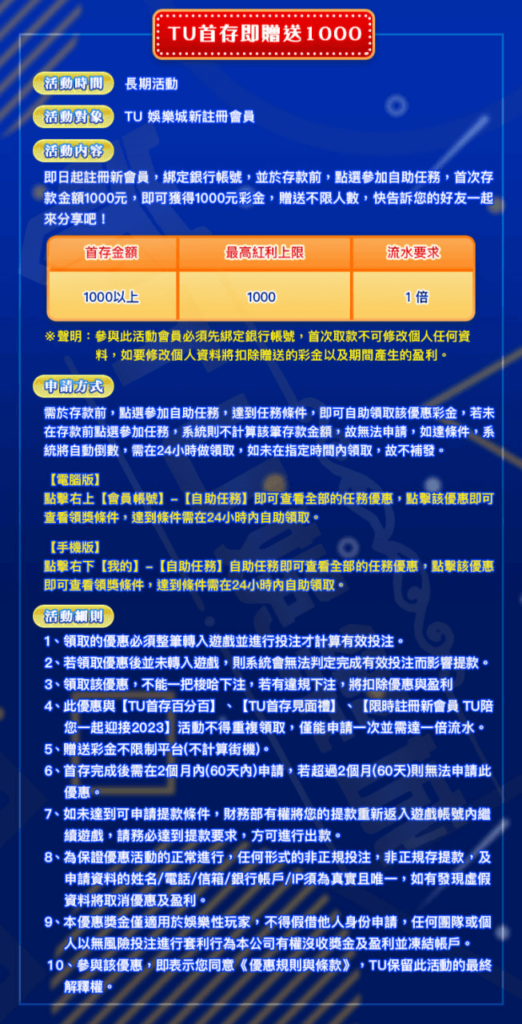 RG富遊娛樂城首儲值優惠介紹